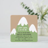 Happy Camper | Invitation Baby shower de montagne (Debout devant)