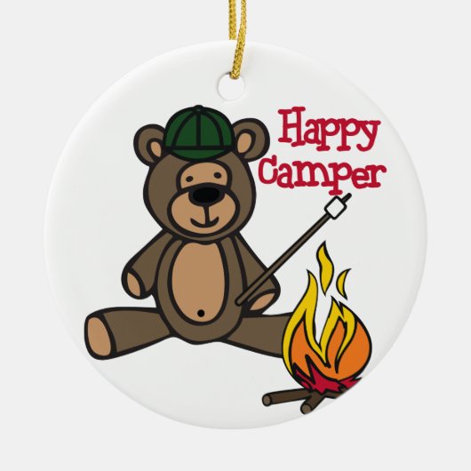 Happy Camper Keramisch Ornament (Voorkant)