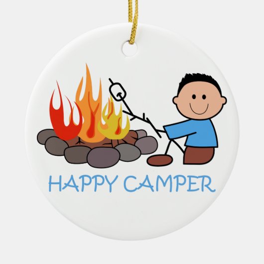 Happy Camper Keramisch Ornament (Voorkant)