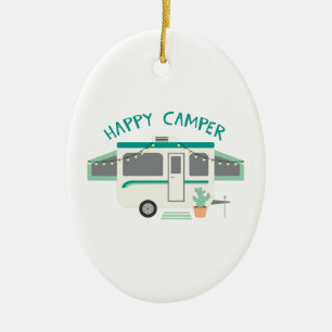 Happy Camper Keramisch Ornament