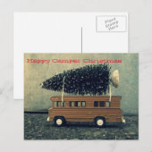 Happy Camper Kerstboom Feestdagenkaart (Voorkant / Achterkant)