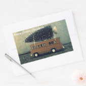 Happy Camper Kerstmis Rechthoekige Sticker (Envelop)