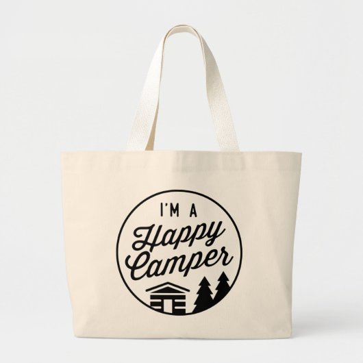 Happy Camper Large Canvas tas (Voorkant)