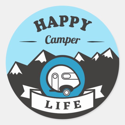 Happy Camper Life Sticker (Devant)