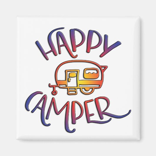 Happy Camper Magnet Magneet (Voorkant)