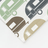 Happy Camper | Modern Camper Blanket Retro Blues Fleece Deken (Hoek)