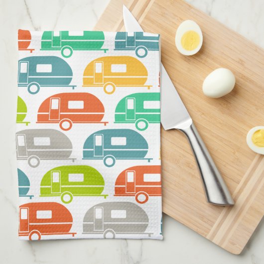 Happy Camper | Modern Camper Decor Brights Theedoek (Quarter Fold)