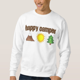 Happy Camper Mountain Tree Sun Camping Sweatshirt