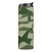 Happy Camper Olive Green Camo Name Camping Travel Thermosbeker (Gedraaid links)