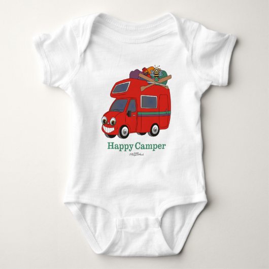 Happy Camper One-Piece Creeper Romper (Voorkant)