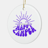 Happy Camper op een Keramisch Ornament (Links)