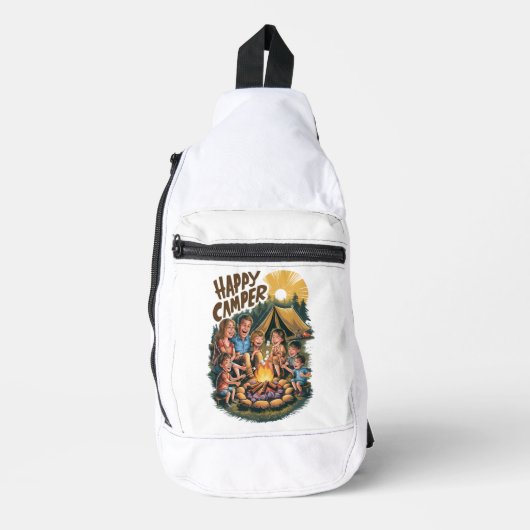 Happy Camper Peuter T-shirt (6) Sling Bag (Voorkant)