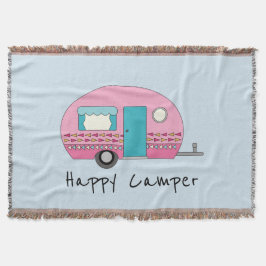 Happy Camper Pink RV Deken
