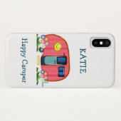 Happy Camper Pink Shasta Trailer Case-Mate iPhone Case (Achterkant (horizontaal))
