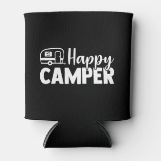 Happy Camper Quote (wit) Blikjeskoeler