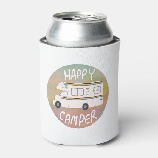 Happy Camper Rainbow RV Sunset Motorhome RV Blikjeskoeler (Blikje Voorkant)