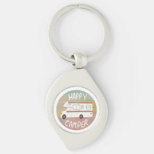 Happy Camper Rainbow RV Sunset Motorhome RV Sleutelhanger