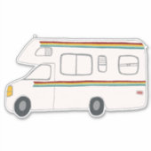 Happy Camper Rainbow RV Sunset Motorhome RV Sticker (Voorkant)