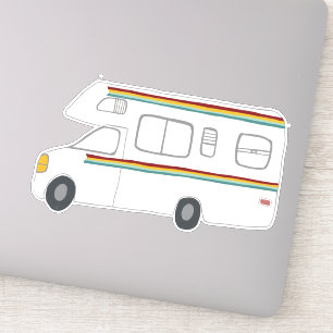 Happy Camper Rainbow RV Sunset Motorhome RV Sticker