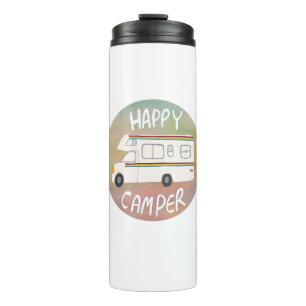 Happy Camper Rainbow RV Sunset Motorhome RV Thermosbeker