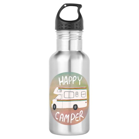 Happy Camper Rainbow RV Sunset Motorhome RV Waterfles (Voorkant)