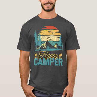 Happy Camper Retro Funny Matching Camping T-shirt