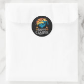 Happy Camper Retro overeenkomende Camping Crew Ronde Sticker (Tas)