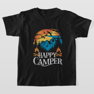 Happy Camper Retro overeenkomende Camping Crew T-shirt