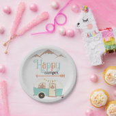 HAPPY CAMPER RETRO PAPIEREN BORDJE (Feest)