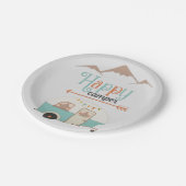 HAPPY CAMPER RETRO PAPIEREN BORDJE (Gekanteld)