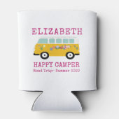 Happy Camper Retro RV rose Glacière personnalisé (Dos)