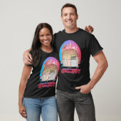 Happy Camper Retro Sunset with Teardrop Camper T-shirt (Unisex)