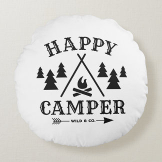 Happy Camper Rond Kussen