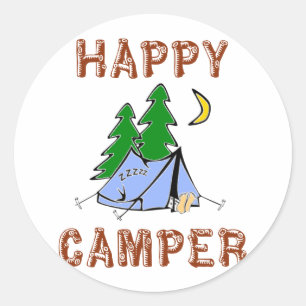 HAPPY CAMPER RONDE STICKER
