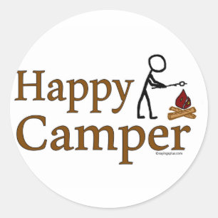 Happy Camper Ronde Sticker