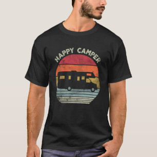 Happy Camper RV Camping Distress Retro  T-shirt