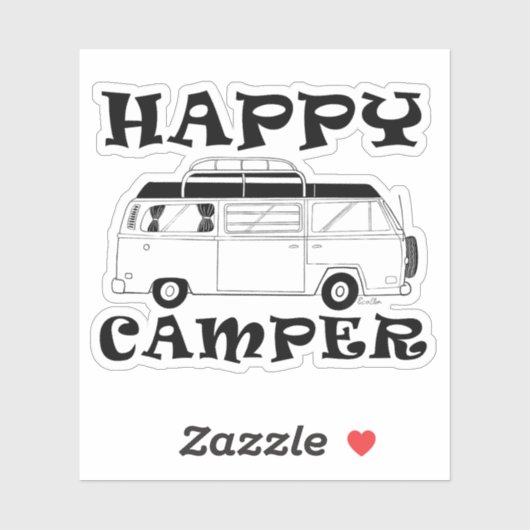Happy Camper Sticker - Camping Van Decal (Feuille)