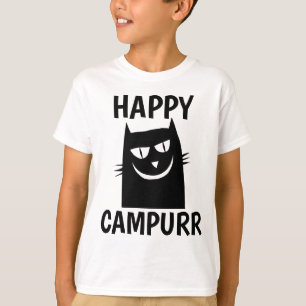 Happy Camper, T-shirts Campurr Funny Cat