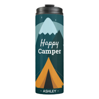 Happy Camper Tent and Mountains Thermosbeker