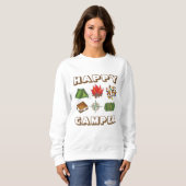Happy Camper Tent Compass Fire Camping Sweatshirt (Voorkant volledig)