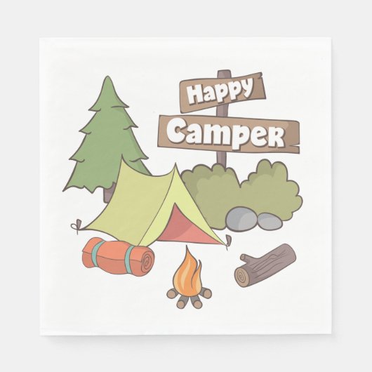 Happy Camper Tent Papier Servet (Voorkant)