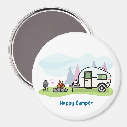 Happy Camper Trailer Magneet (Voorkant / Achterkant)