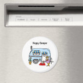 Happy Camper Trailer Magnet Magneet (Insitu (Vaatwasser))