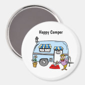 Happy Camper Trailer Magnet Magneet (Voorkant / Achterkant)