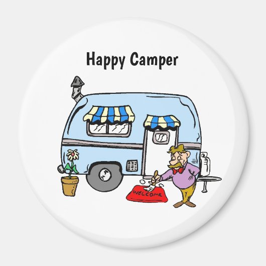 Happy Camper Trailer Magnet Magneet (Voorkant)