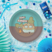 Happy Camper Trailer Paper Bord (Feest)