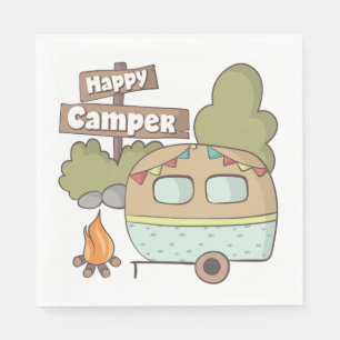 Happy Camper Trailer Paper Napkin Servet