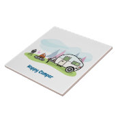 Happy Camper Trailer Tegeltje (Zijkant)
