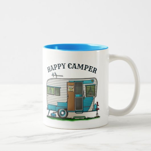 Happy Camper trailer Tweekleurige Koffiemok (Rechts)
