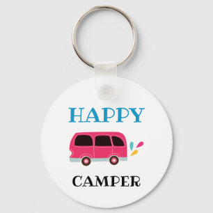 Happy Camper Van Cute Cartoon Custom  Sleutelhanger